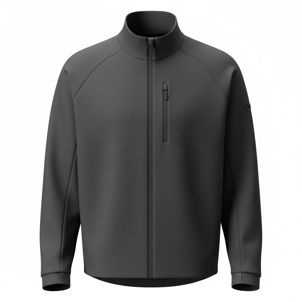 thesupersurf Black Functional Zip-Up Jacket with Stand Collar