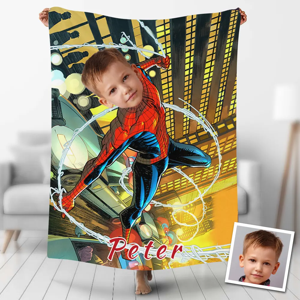 Custom Blankets Personalized Spider Man Superhero Blanket