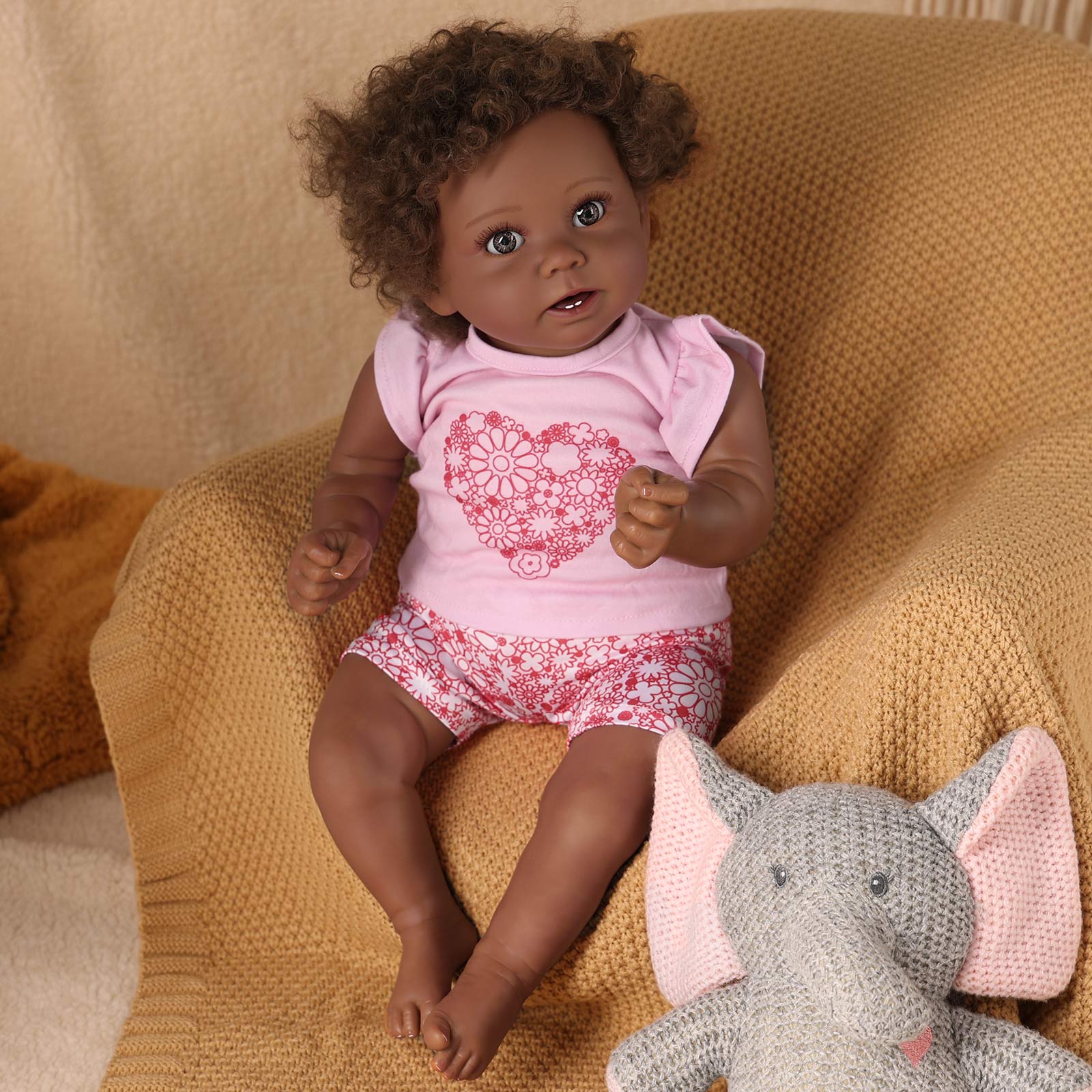 Black Reborns Girl Stella Baby Dolls Real Life Poseable African