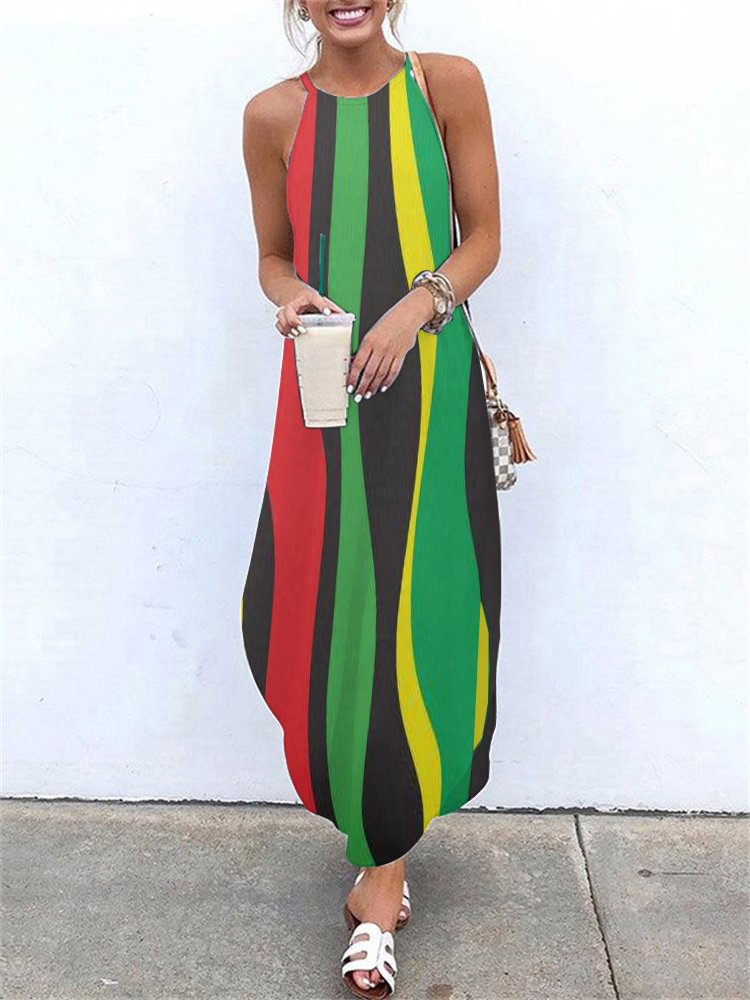 Juneteenth Flag Flowy Comfy Dress