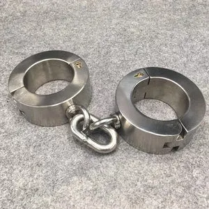 pornhint Pornhint Stainless Steel Heavy Style Handcuffs Metal Bondage Gear Device