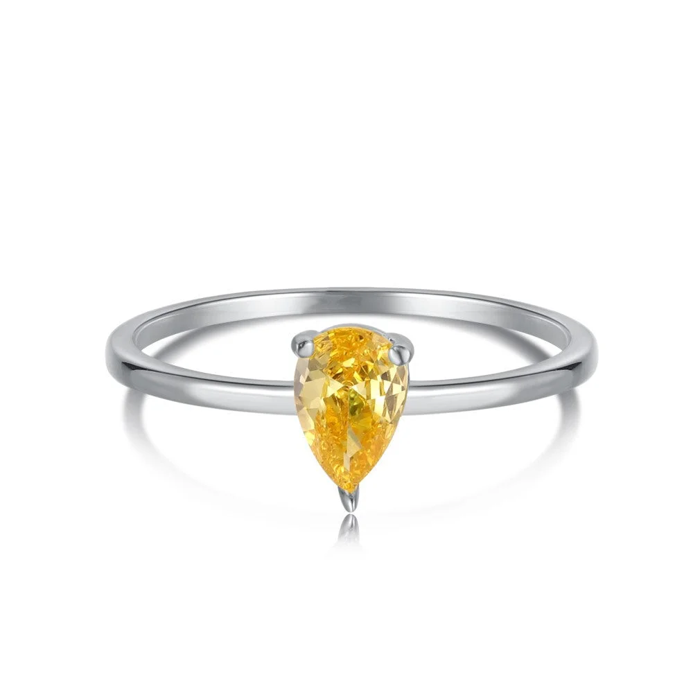 18K Gold Plated Topaz Minimal Stackable Ring