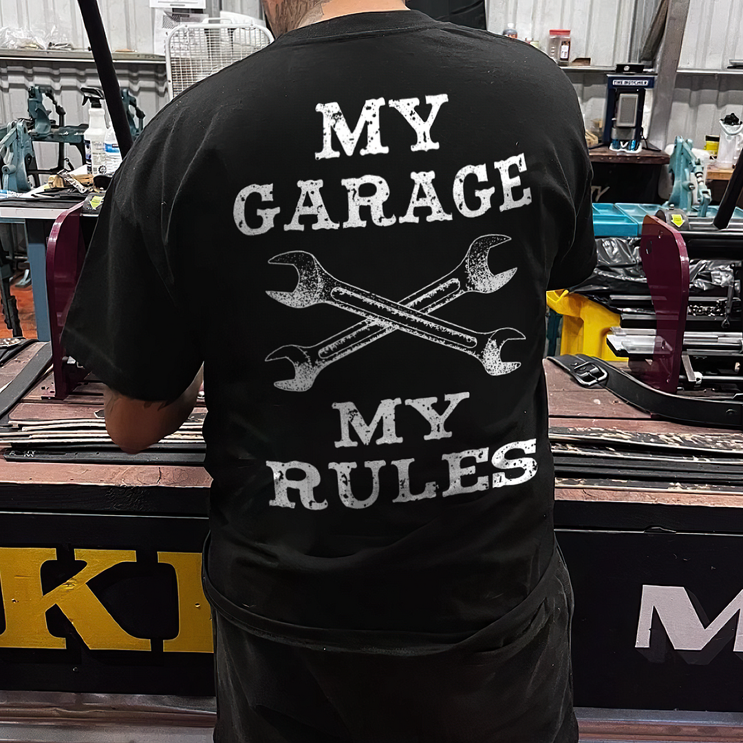 My Garage My Rules Printed Men's T-shirt - Devcarry