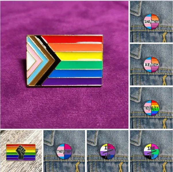 LGBT Transgender Rainbow Brooch Gay Bisexual