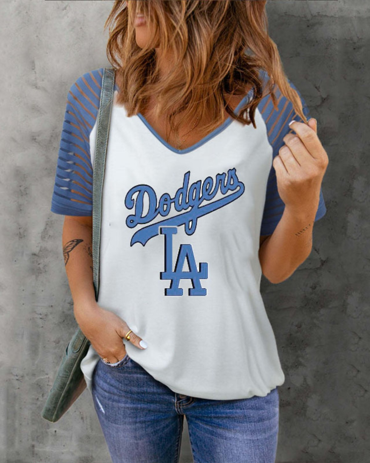 Women's Casual Loose Baseball Support Los Angeles Dodgers T-Shirt