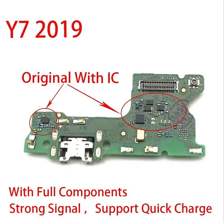 New USB Charging Port Mic Microphone Dock Connector Board Flex Cable For Huawei Y7 2019 / Y7 Prime 2019 Repair Parts