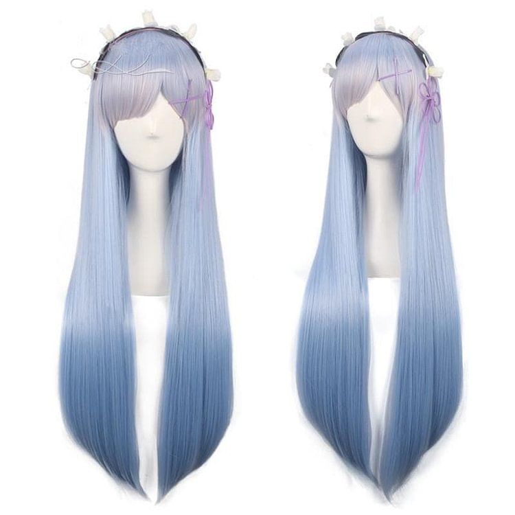 Harajuku Lolita Life In A Different World From Zero Rem/Ram Long Straight Cospaly Wig SP1711038