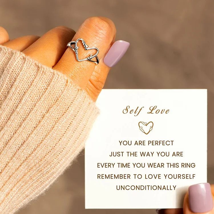 Heart Ring for Daughter Besties "Remember to Love Yourself Unconditionally"