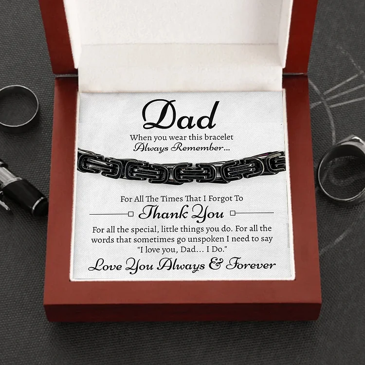 Father's Day Gifts Cuban Link Bracelet Stainless Steel Bracelet I Love You, Dad Sentimental Gift
