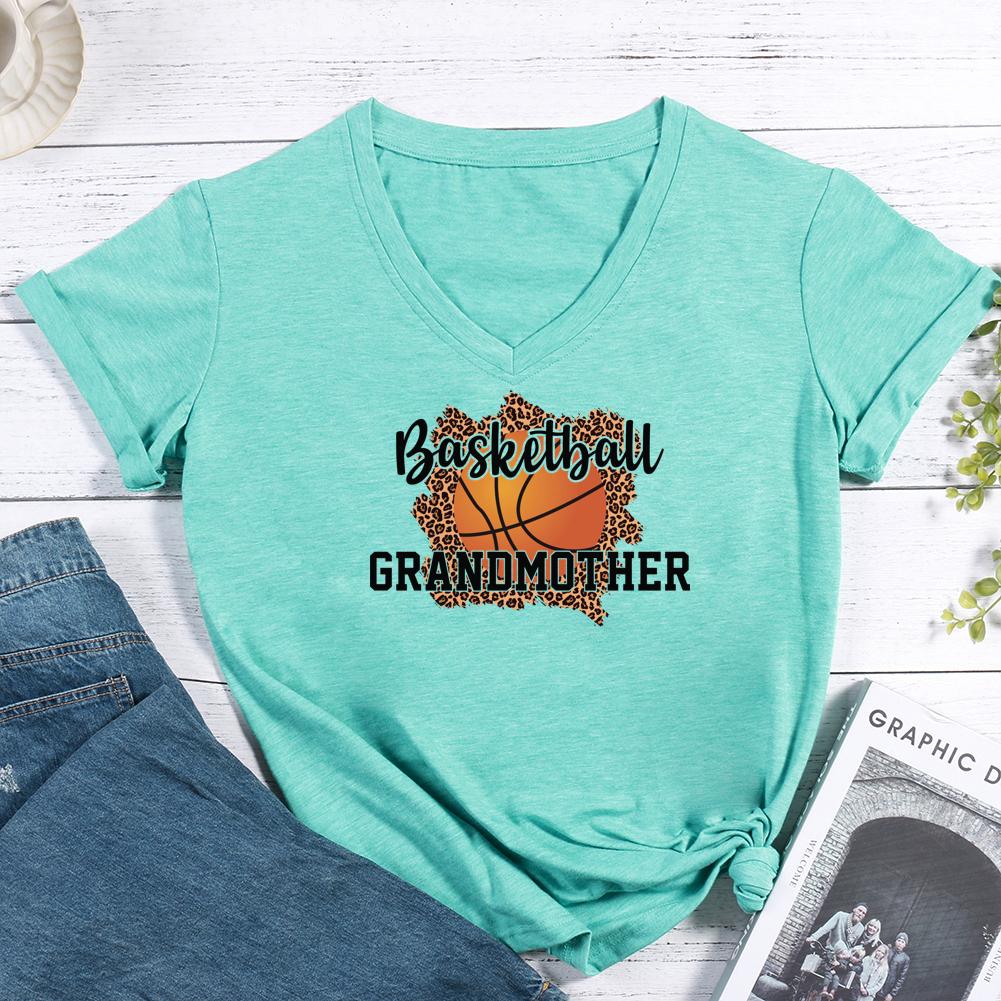 Basketball Grandmother V-neck T Shirt-Guru-buzz