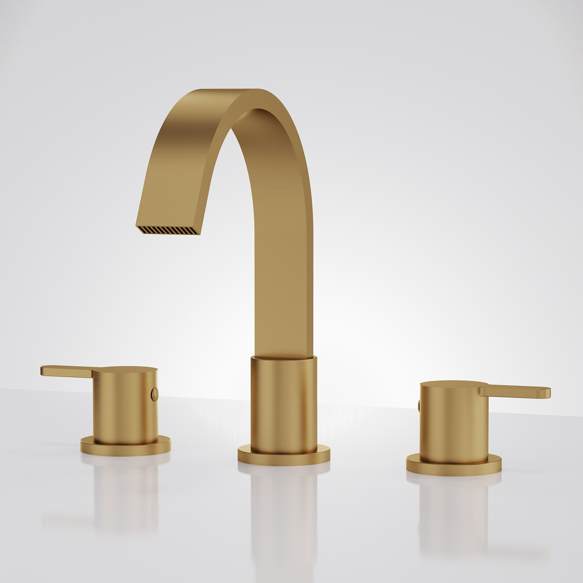 Dual Handles Widespread Waterfall Bathroom Basin Faucet 7.95'' H