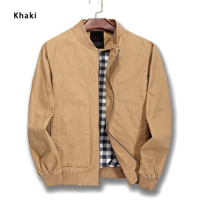 Men Pure Cotton Men's Fashion Slim Pilot Coat Mens Army Green Windbreaker Bomber Jacket
