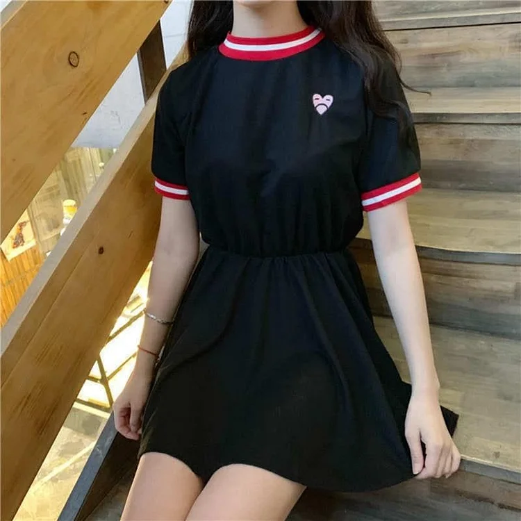 Kawaii Heart-shaped Print Dress SP14891
