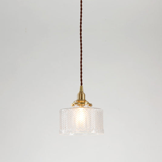 Matilda Glass Mid Century Vintage look Brass Fitting Pendant Light