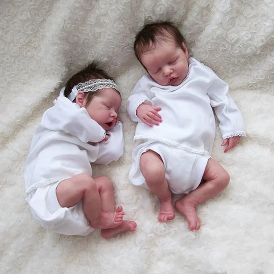 12“ Newborn Reborn Twins Boy and Girl Ariana & Sarah Realistic Lovely Reborn Soft Silicone Sleeping Baby Doll -Creativegiftss® - [product_tag] RSAJ-Creativegiftss®