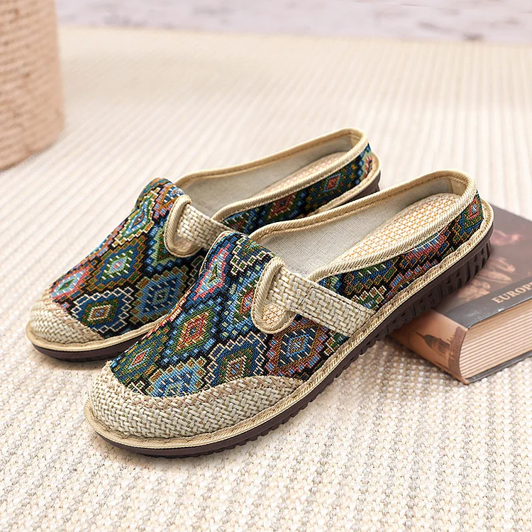 Ethnic Embroidery Shallow Mouth Flat Breathable Single Shoes