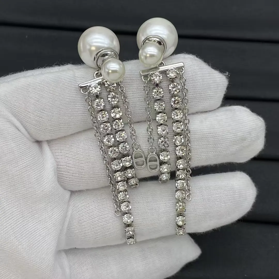 Dior Pearl with Tassel Earrings