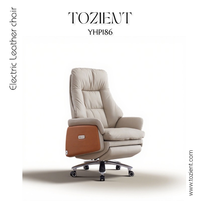 TOZIENT YHP186 /Hilbert/ Lounge Chair, Cowhide, Zero Gravity Recline