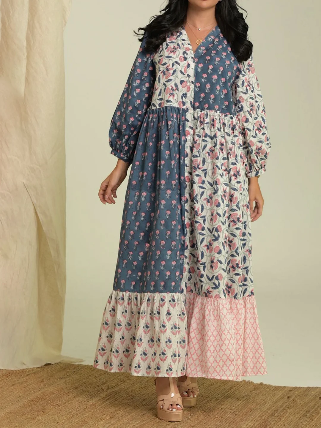 Stylish Printed Robe Dress-inspireuse