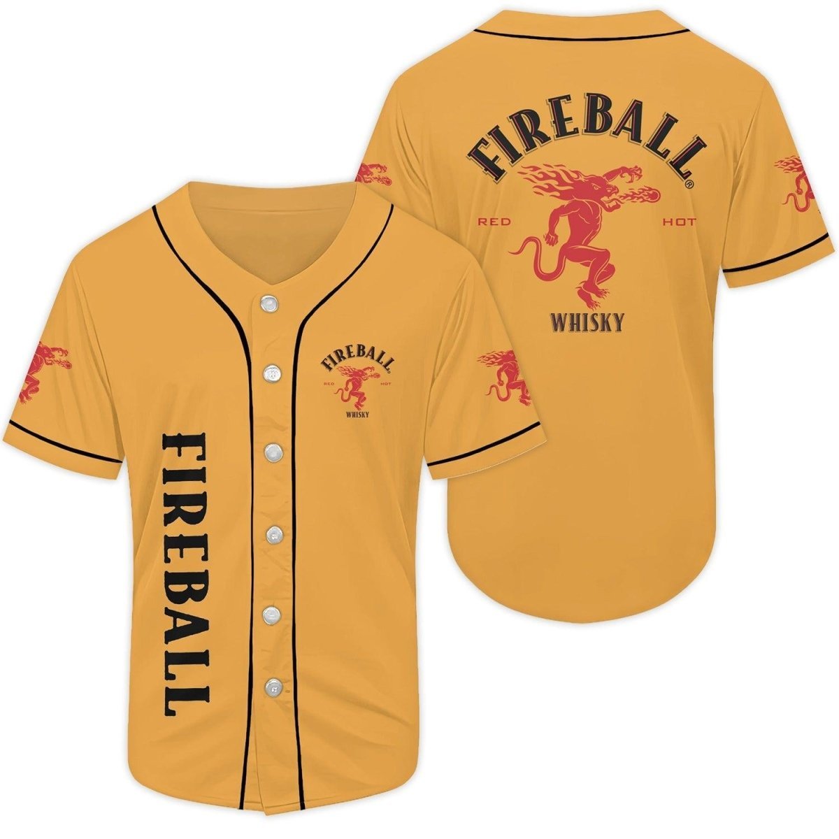 Basic Fireball Whiskey Baseball Jersey | Fireball Baseball