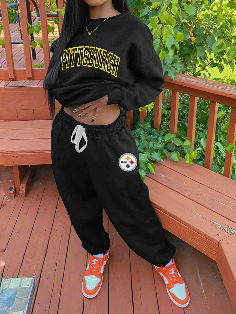 Pittsburgh Steelers Sports Sweatshirt Two-Piece Suit