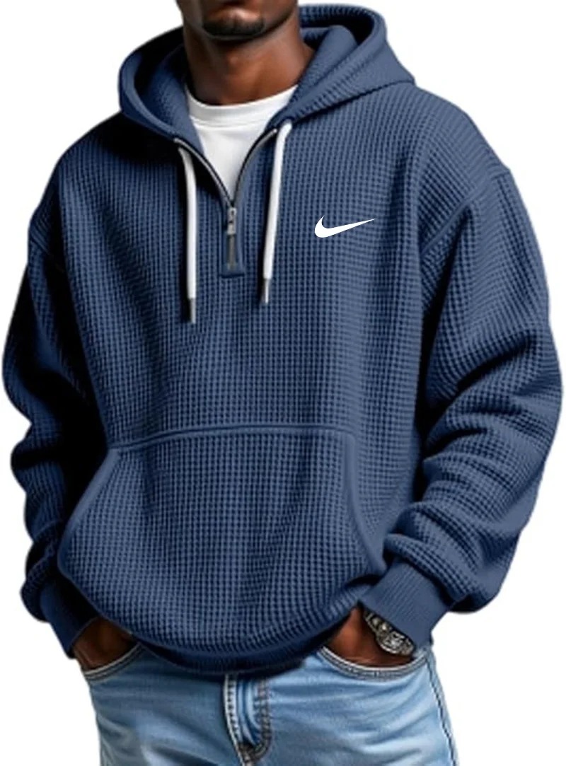 Casual Loose Half Zip Hooded Sweatshirt