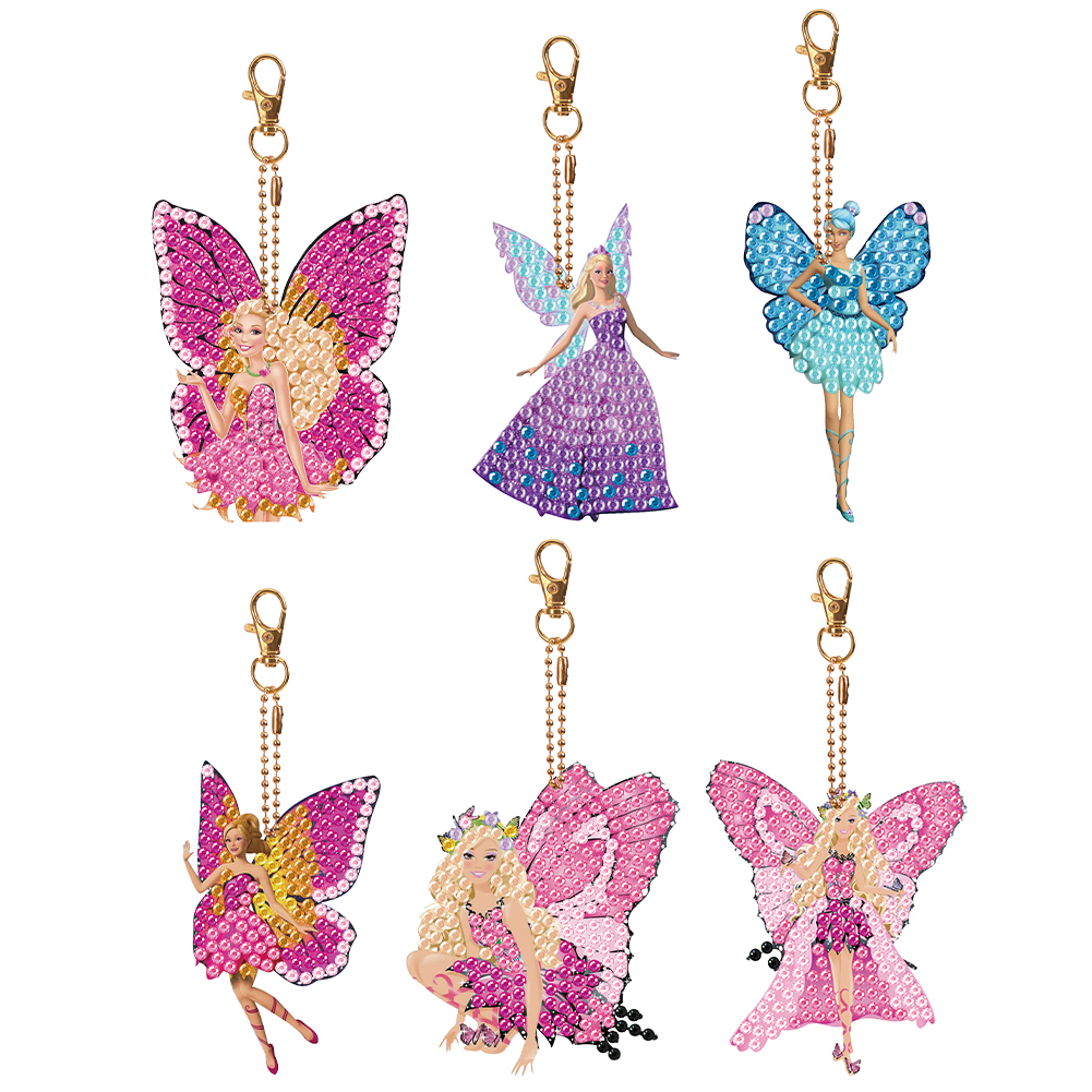 DIY Diamond Painting Keychains Kit 6Pcs Butterfly