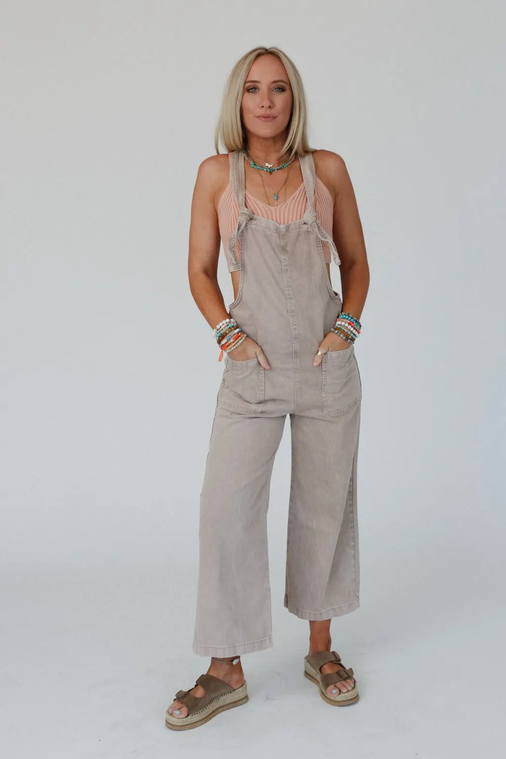 Elliot Knotted Overalls - Mocha