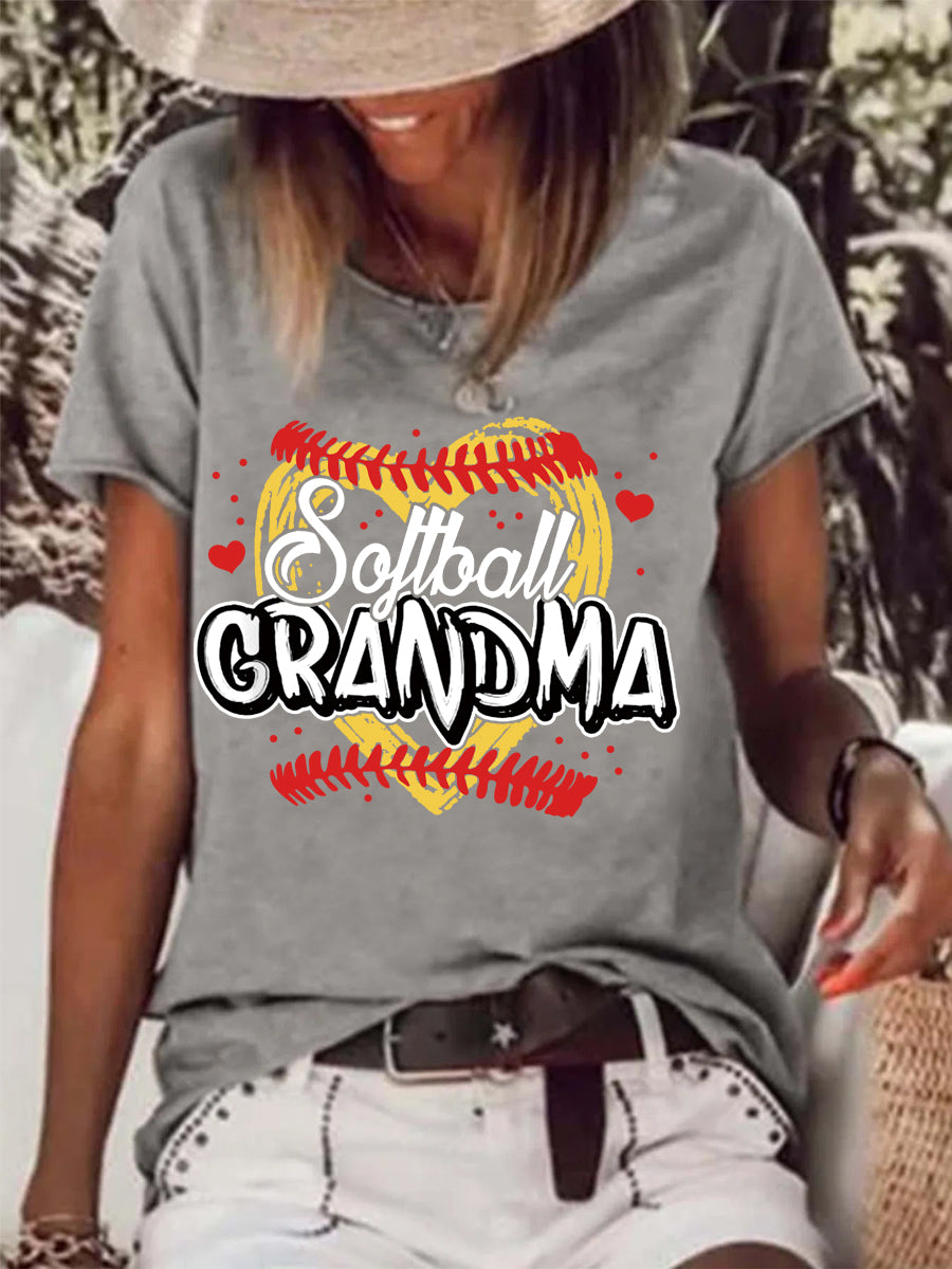 Softball grandma Raw Hem Tee -013673-Guru-buzz