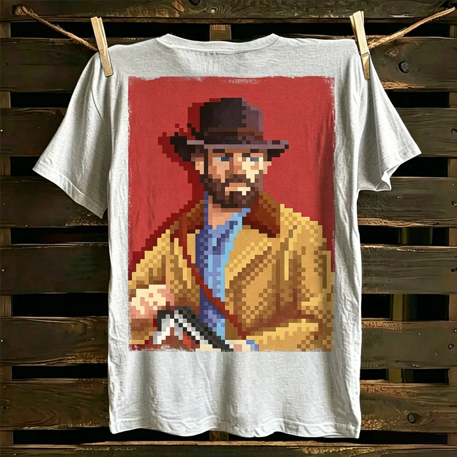 Pixel Art Western Cowboy T-Shirt