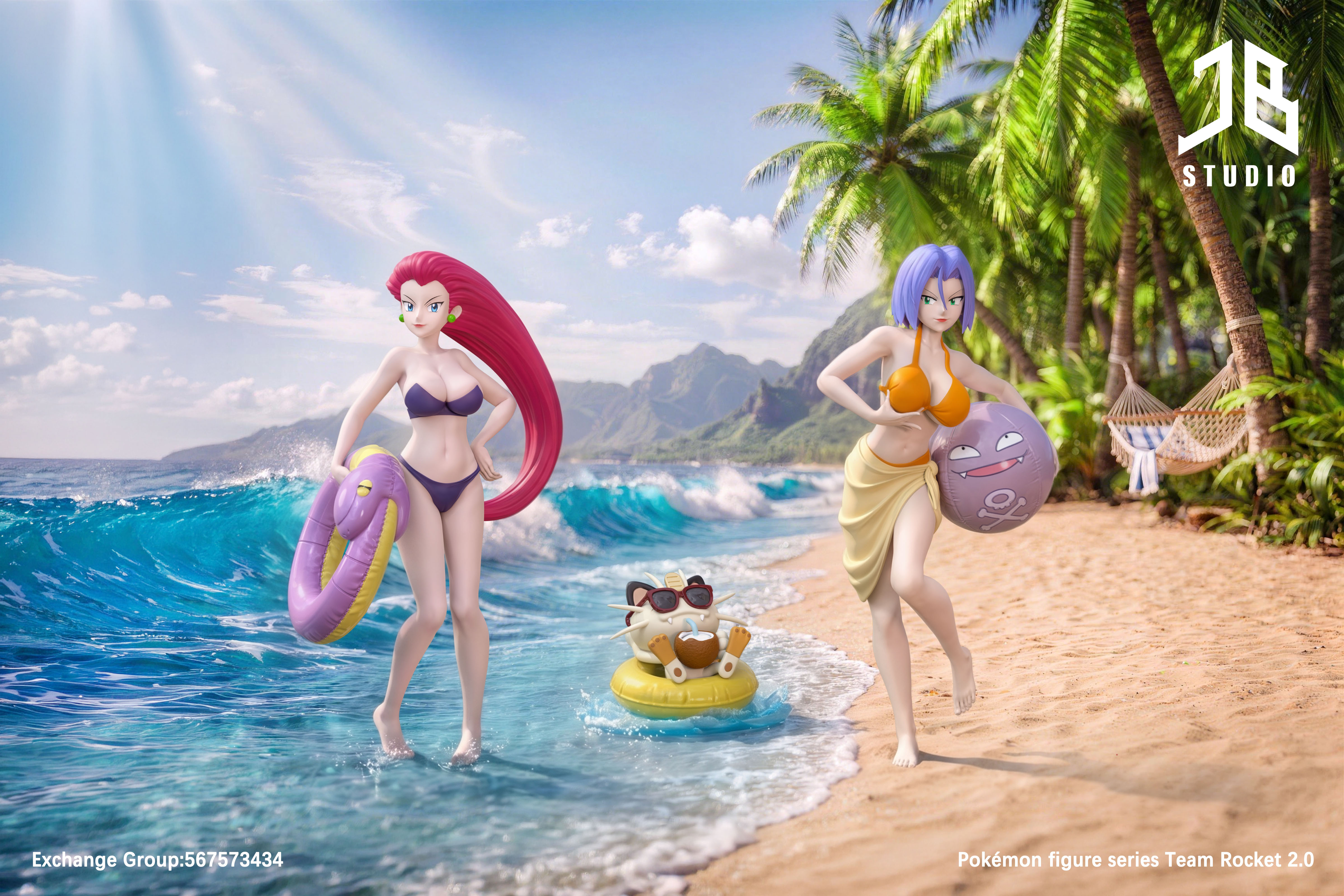 JB Studio - Jessie X James Swimsuit Team Rocket Trio Pokémon-