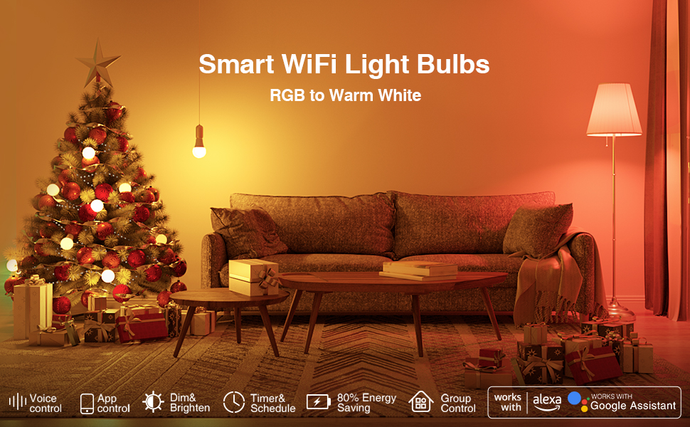 Smart Color Changing Christmas Lights App Control, Work with Alexa & G