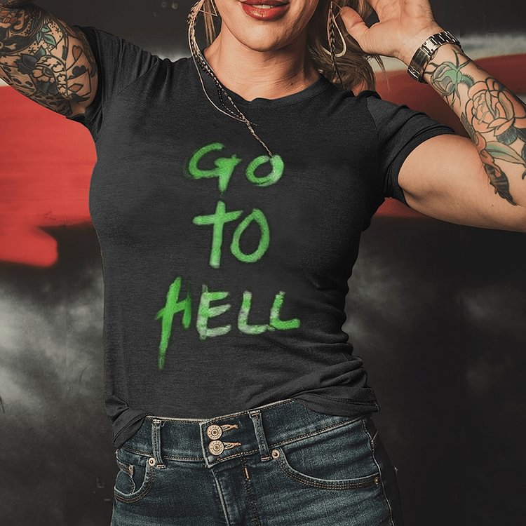 Spring/Summer New "GO TO HELL" Printed Women's Fashion T-Shirt