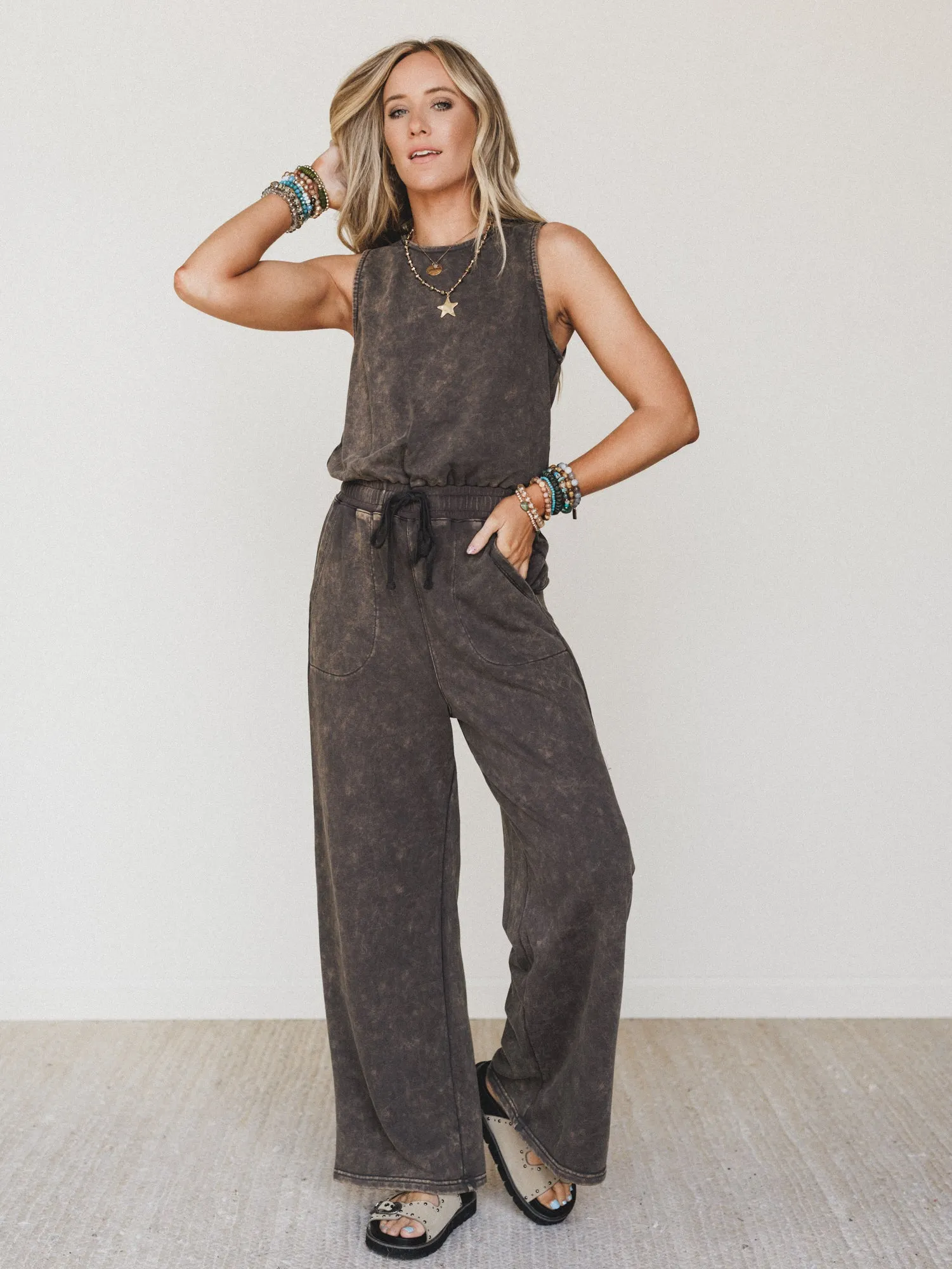 June Moon Jumpsuit - Ash Black