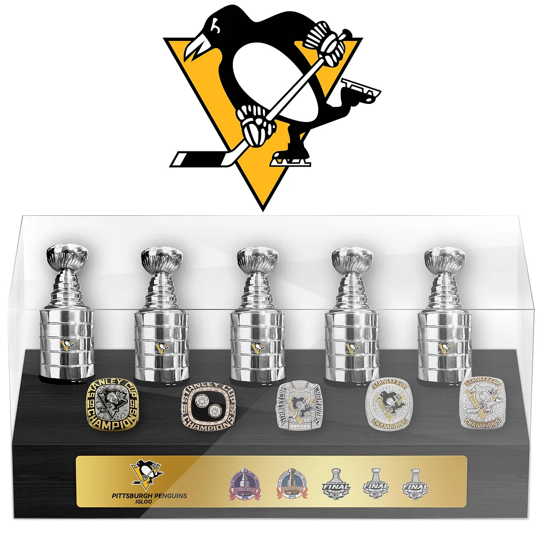 Pittsburgh Penguins NHL Trophy And Ring Display Case