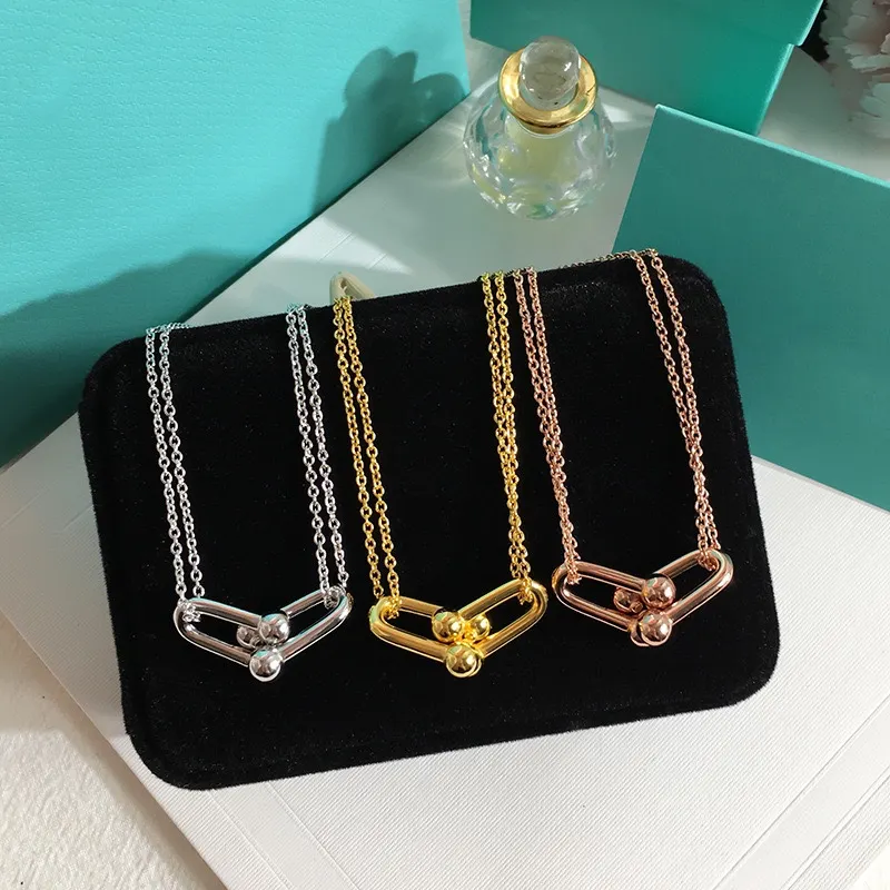 Tiffany Double Horseshoe Clasp Pendant Necklace