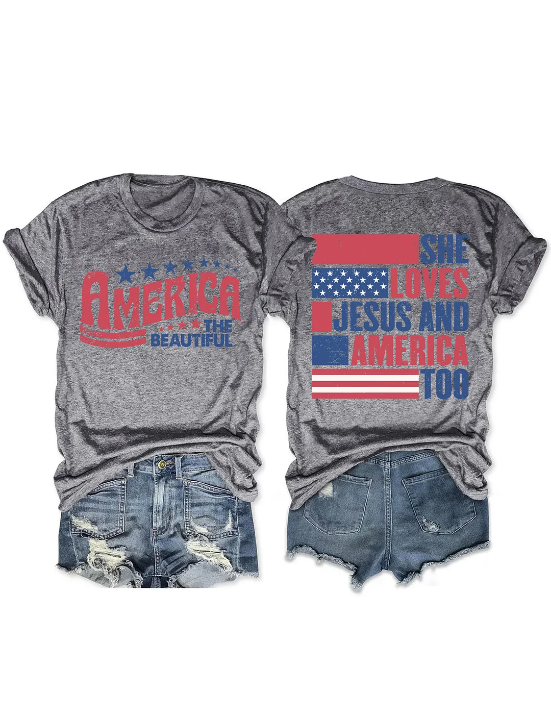 She Loves Jesus and America Too T-Shirt