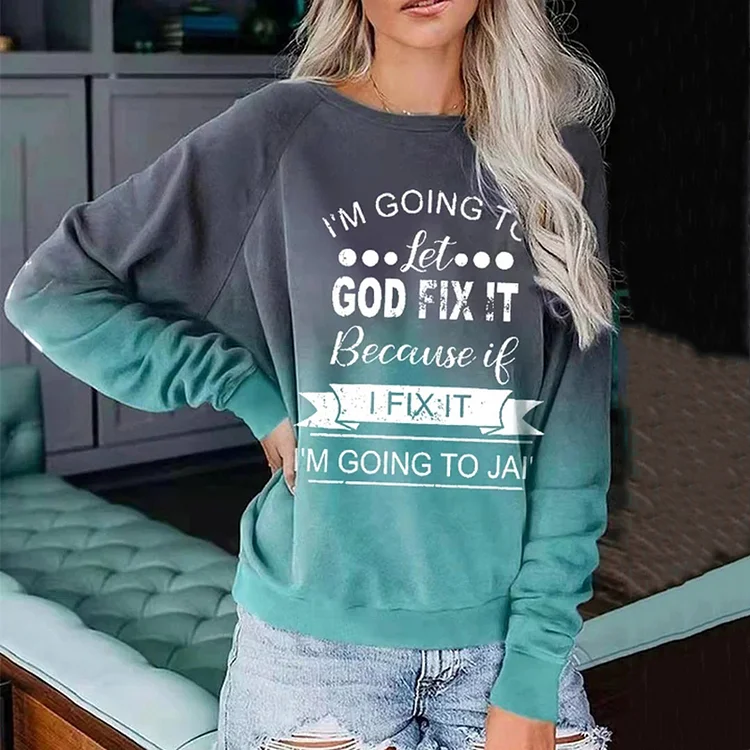 Vefave Women's Faith Gradient Print Sweatshirt