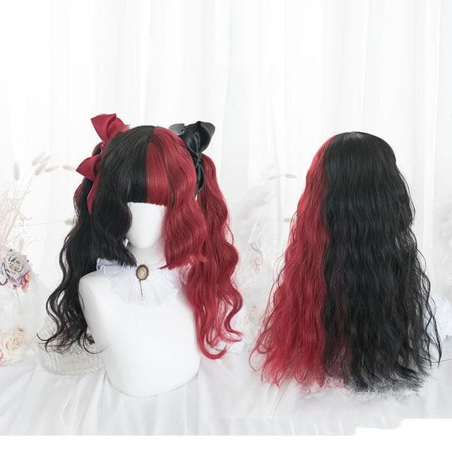 65CM Black Mixed Red Gothic Lolita Cosplay Wig SP14847