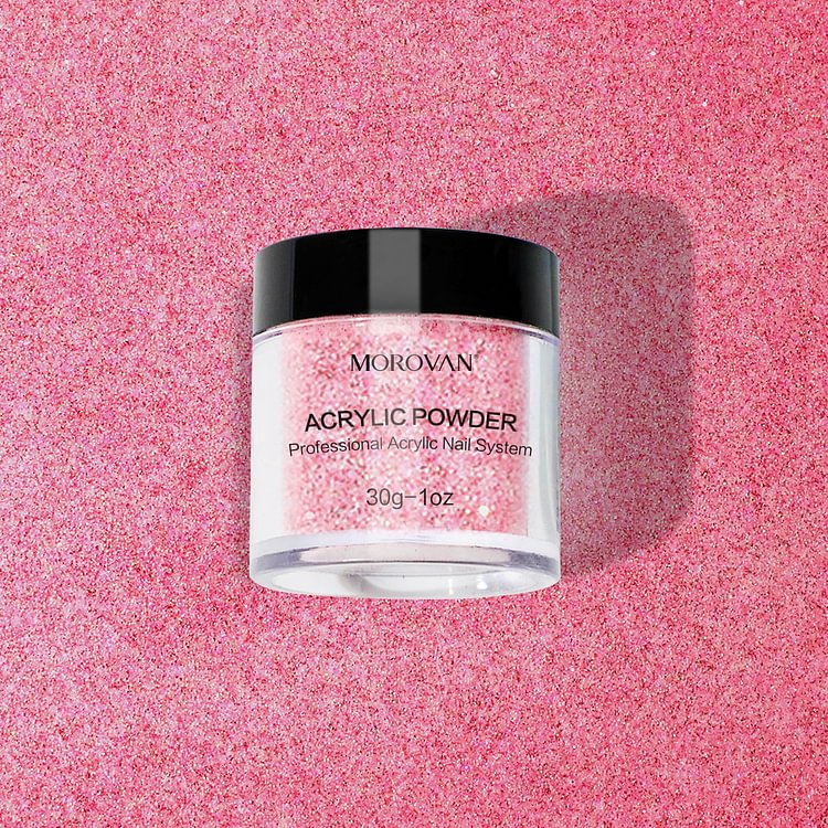 Morovan Baby Pink Glitter Acrylic Powder A337