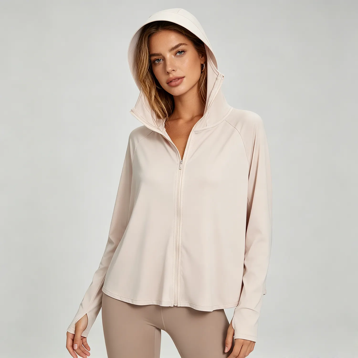 100% Silk Sun hoodie for Women REAL SILK LIFE
