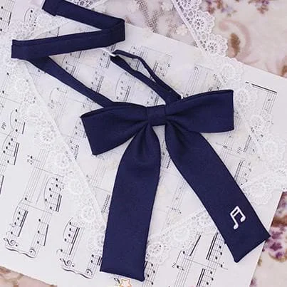 Student Music Note Embroidery Bow Tie SP165916