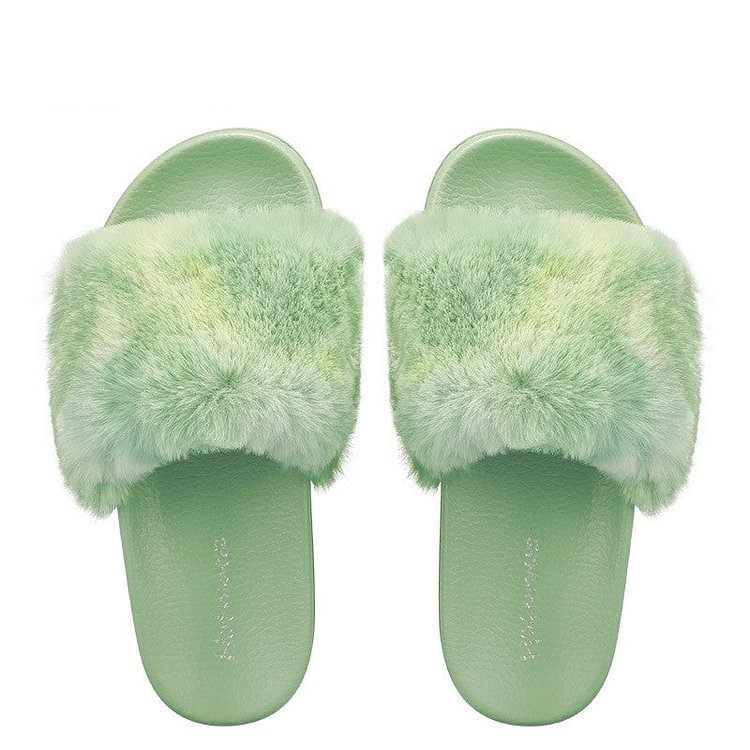 Halo Dyed Furry Sandals