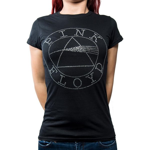 Pink Floyd Ladies Fashion Tee: Circle Logo (Diamante) - Shop Trendy Women's Clothing | LoverChic