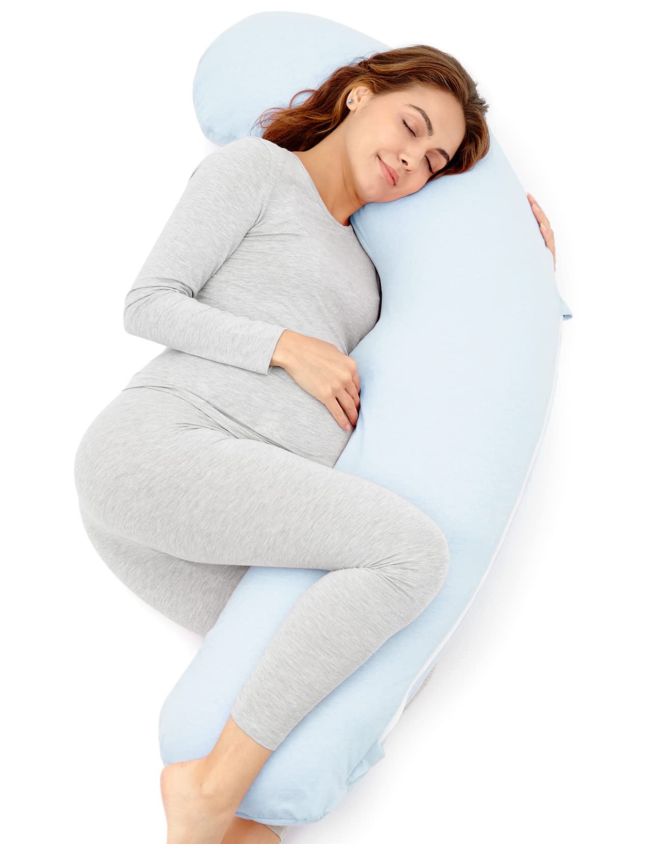 Momcozy U Shaped Cooling Fabric Pregnancy Pillow