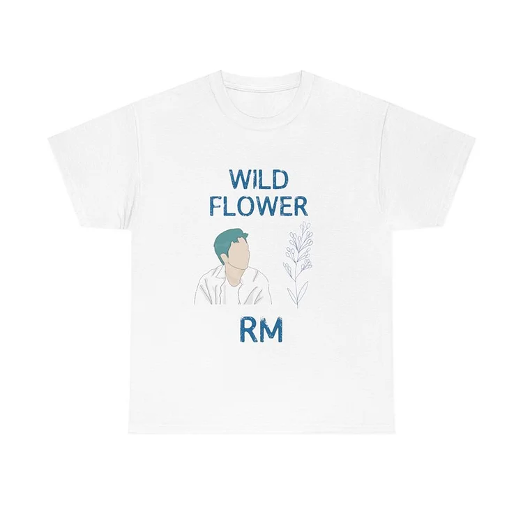 BTS RM Namjoon Indigo Wild Flower Printed T-shirt