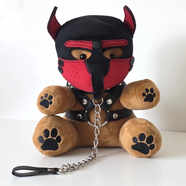 pornhint Pornhint Bondage Pup Bear with Removeable Muzzle and Hood Bondage