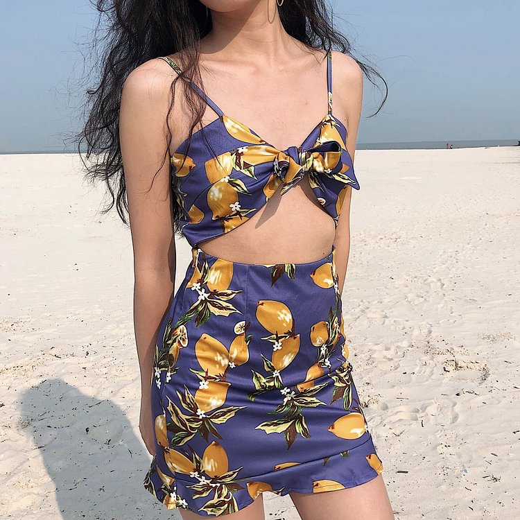 Falbala Lemon Bow Swimsuit/Dress SP1812285