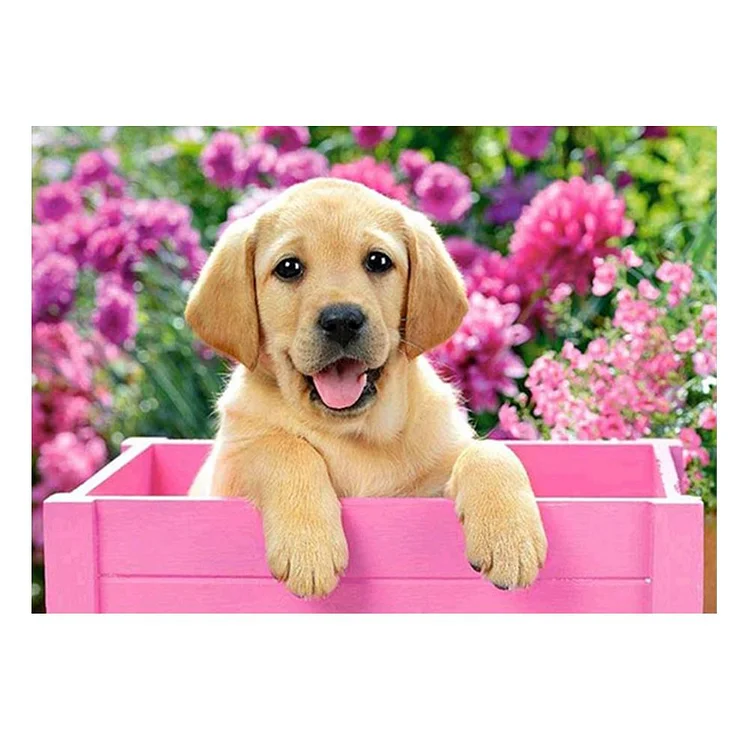 Cute Dog Round Drill Diamond Painting 30X40CM(Canvas) gbfke