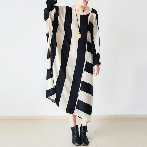 2021 fall oversized stripe dresses plus size dress baggy caftans no limit to weight